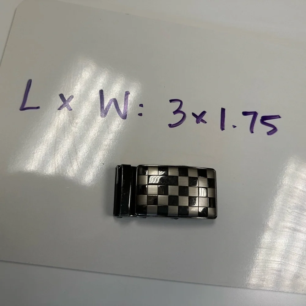 Vintage Gunmetal Checkerboard Belt Buckle